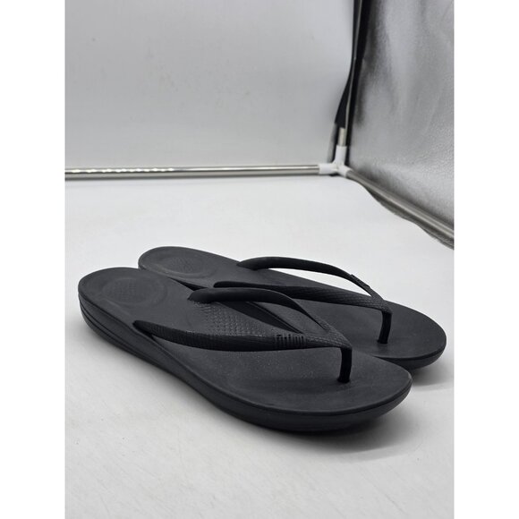 Fitflop Shoes - FitFlop Sandals Womens Size 7 Black IQushion Thong Flip Flop Comfort Shoes